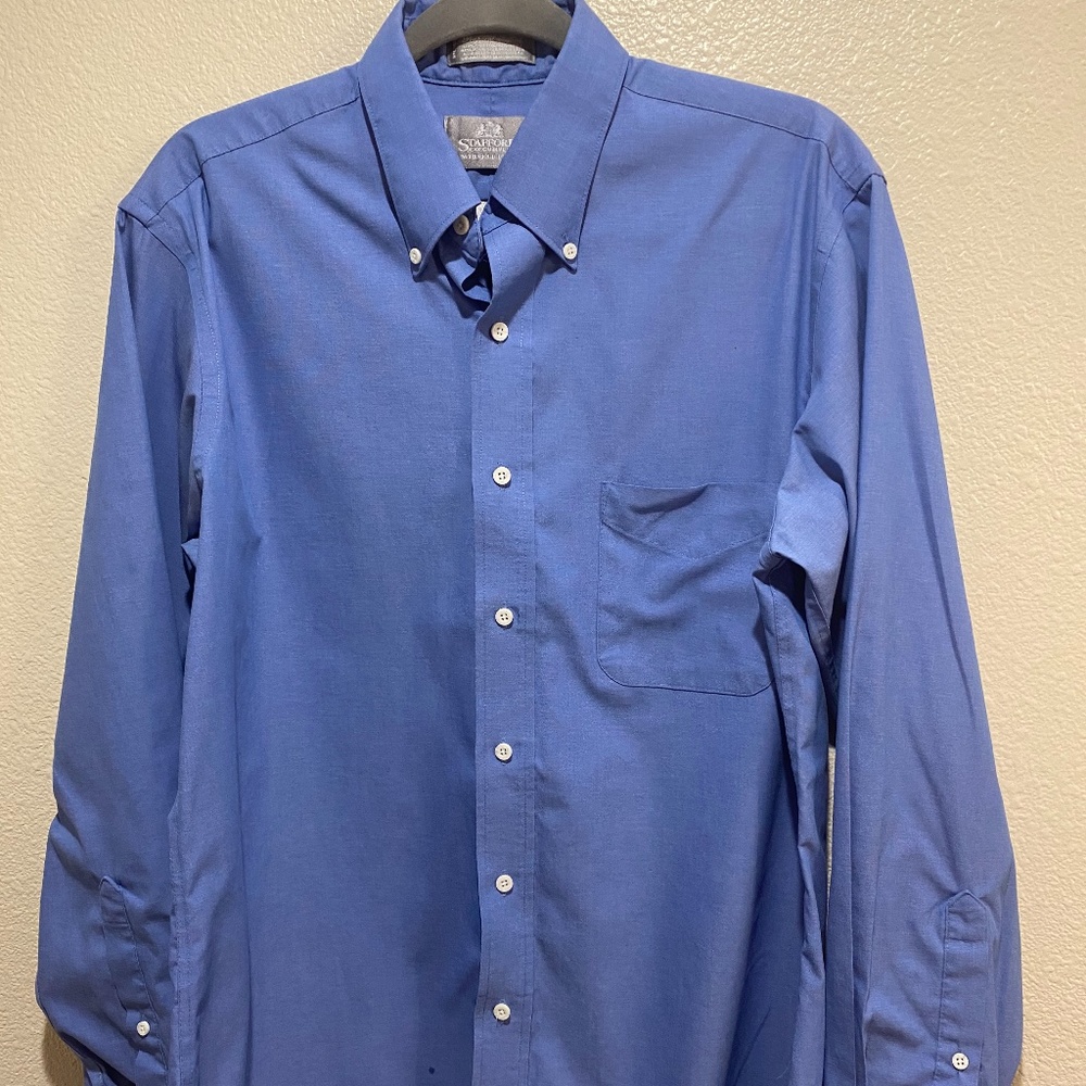 Blue Button-Down Dress Shirt